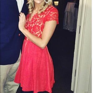 Gianni Bini red lace fit n flare dress